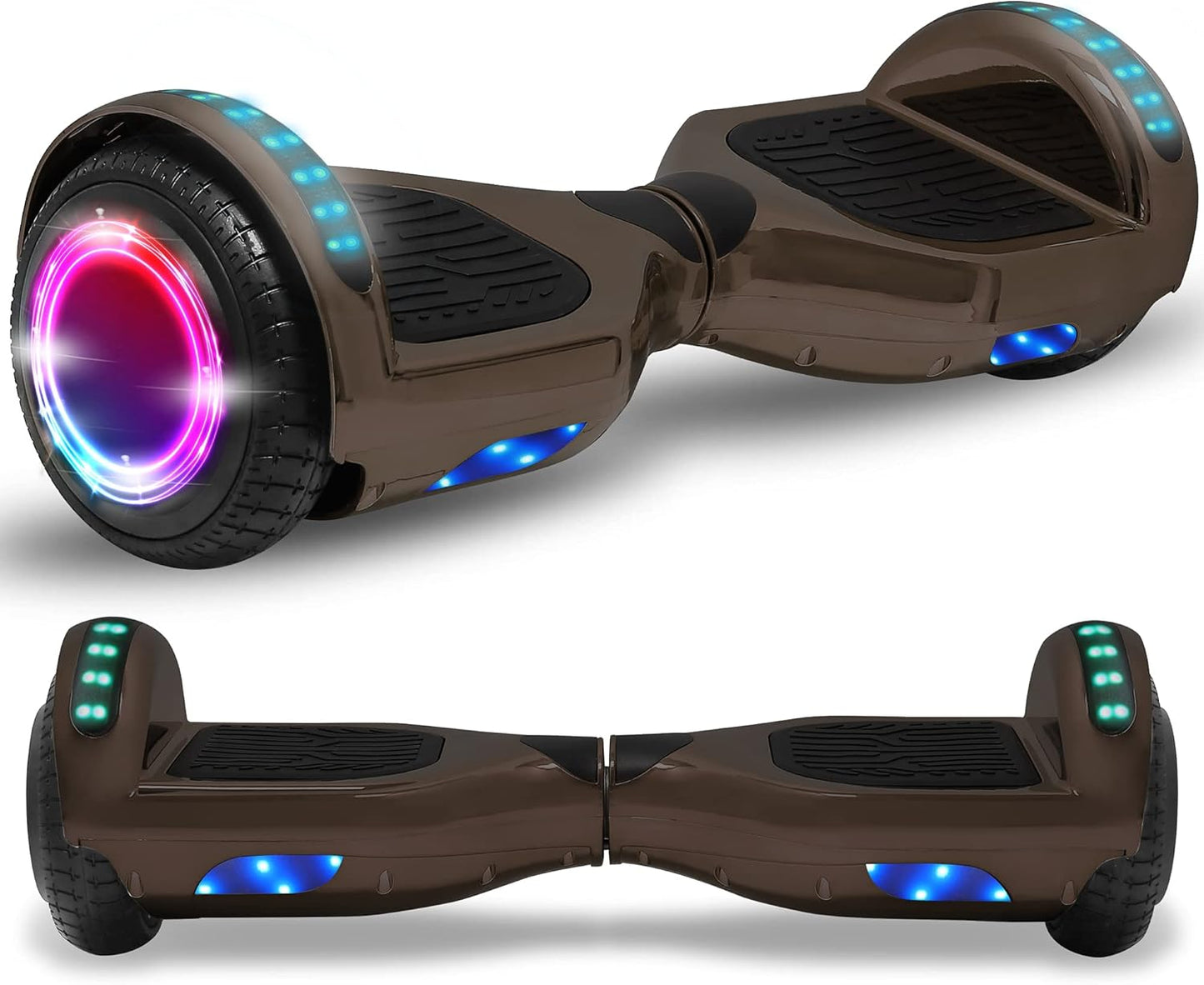 Newest Generation Electric Hoverboard Dual Motors Two Wheels Hoover Board Smart Self Balancing Scooter with Built-in Bluetooth Speaker LED Lights for Adults Kids Gift