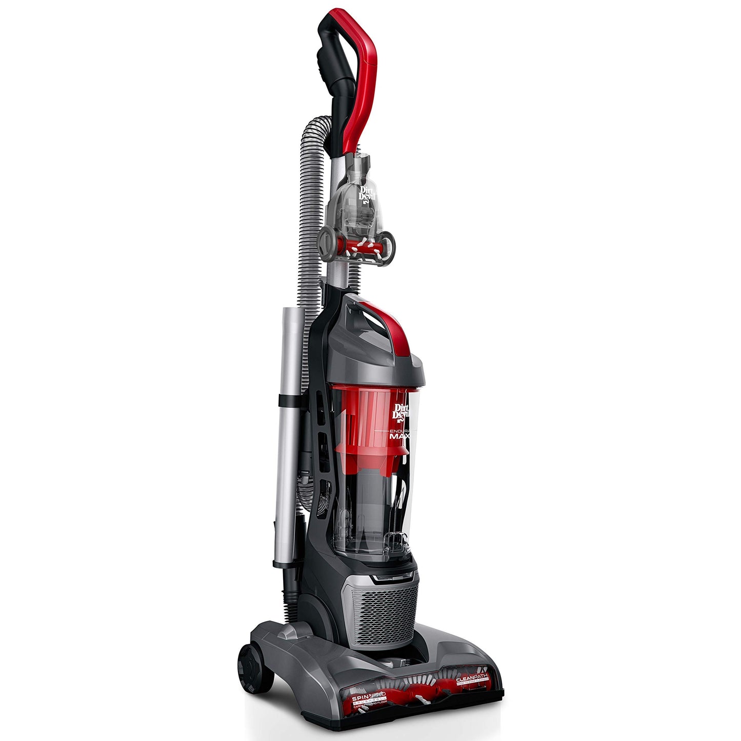Dirt Devil Endura Max Upright Bagless Vacuum Cleaner for Carpet and Hard Floor, Powerful, Lightweight, Corded, UD70174B, Red