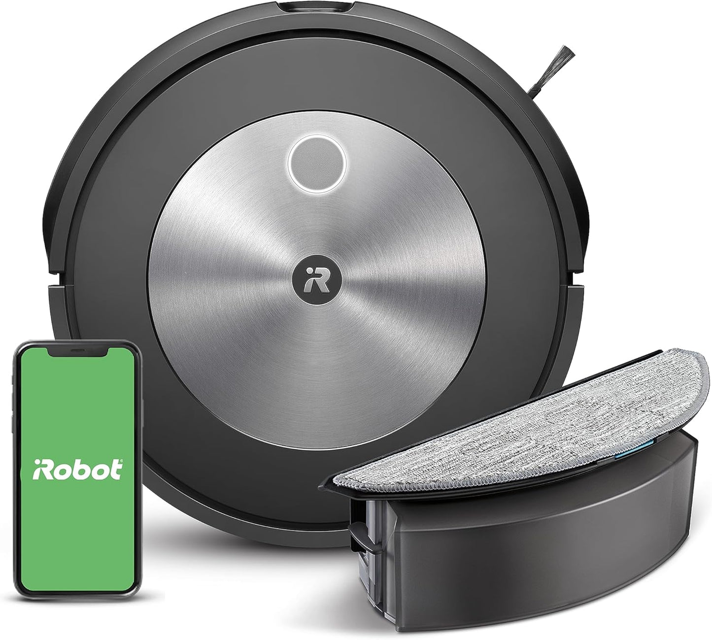 iRobot Combo j5 Robot - 2-in-1 Vacuum with Optional Mopping, Identifies & Avoids Obstacles Like Pet Waste & Cords, Clean by Room with Smart Mapping, Works with Alexa, Ideal for Pet Hair