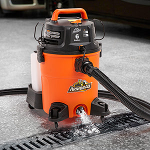 Armor All VK609PFR 0901 6 Gal 5.5 Peak HP Wet/Dry Shop Vac Multi-Purpose Upholstery Carpet Cleaner, Car and Auto Detailer, Orange/Black