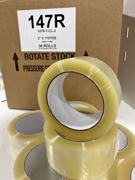 2″ x 110 yards Clear 1.7mil Hot Melt Tape 36 Rolls