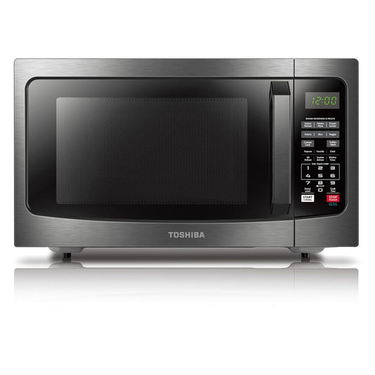 Toshiba EM131A5C-BS Microwave Oven with Smart Sensor, Easy Clean Interior, ECO Mode and Sound On/Off, 1.2 Cu.ft, 1100W, Black Stainless Steel