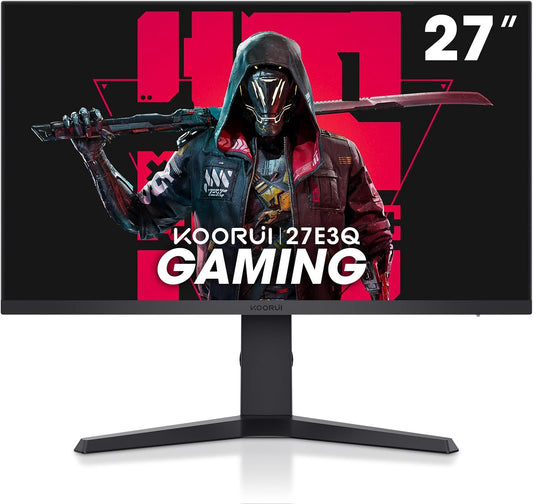 KOORUI 27-inch IPS Gaming Monitor 170Hz QHD(2560 x 1440p) 2K, 1ms, HDR400, Adaptive G-Sync, FreeSync Premium, HDMI x 2, DisplayPort, Tilt Pivot Swivel Vertical Height Adjustable, 27E3Q