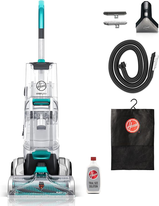 Hoover SmartWash+ Automatic Carpet Cleaner, Upright Shampooer, FH52000, Turquoise