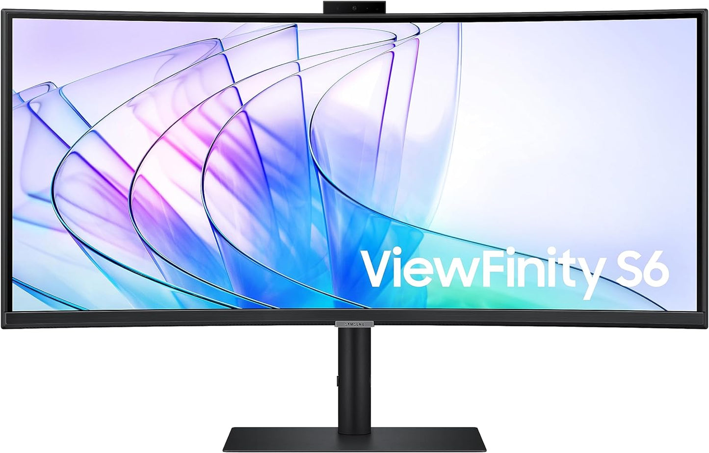SAMSUNG 34 ViewFinity S65VC Series Ultrawide QHD Curved Monitor, Built-in FHD Camera, LS34C650VANXGO, Black
