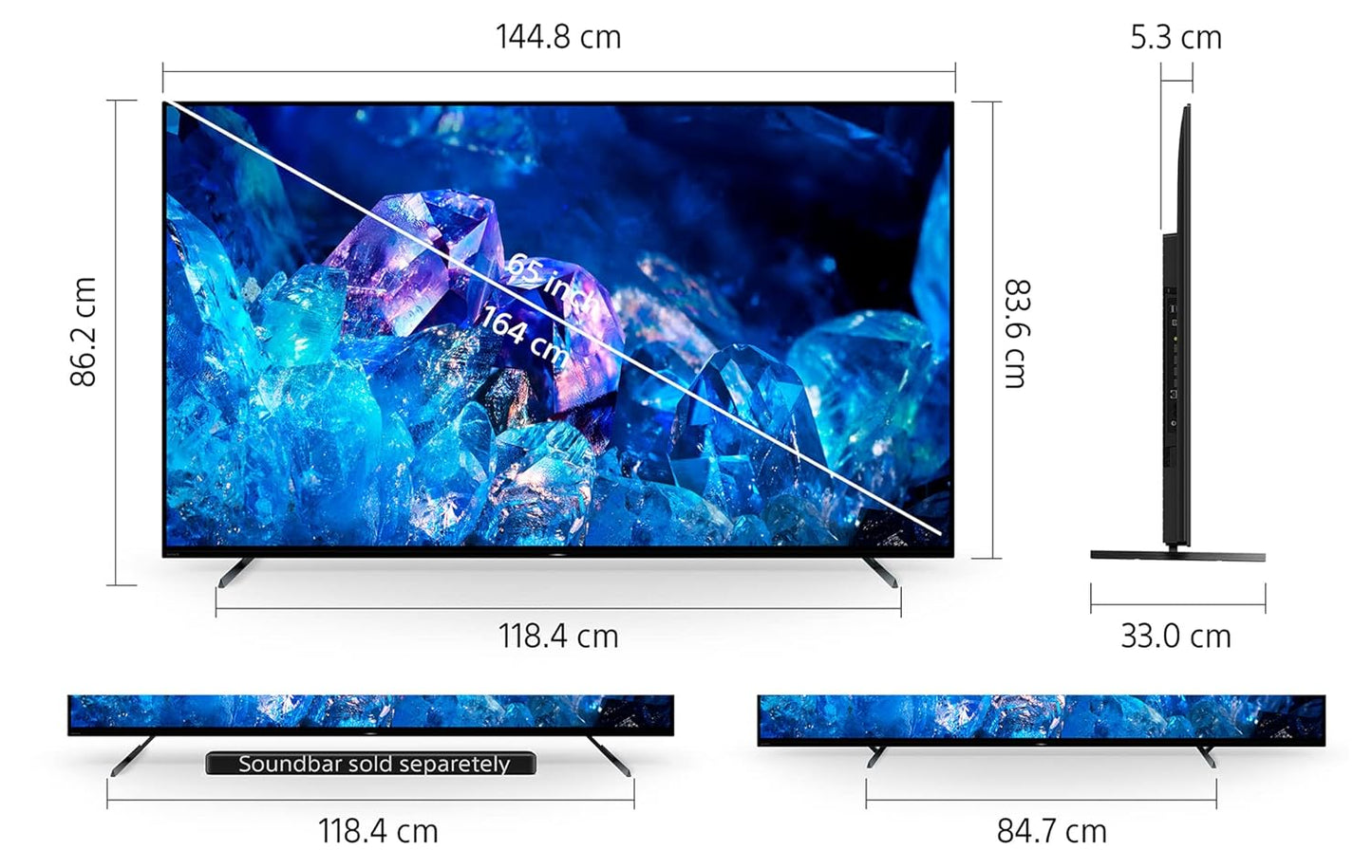 XR-65A80K - SONY BRAVIA XR 65” Class A80K 4K HDR OLED TV with Google TV (2022)