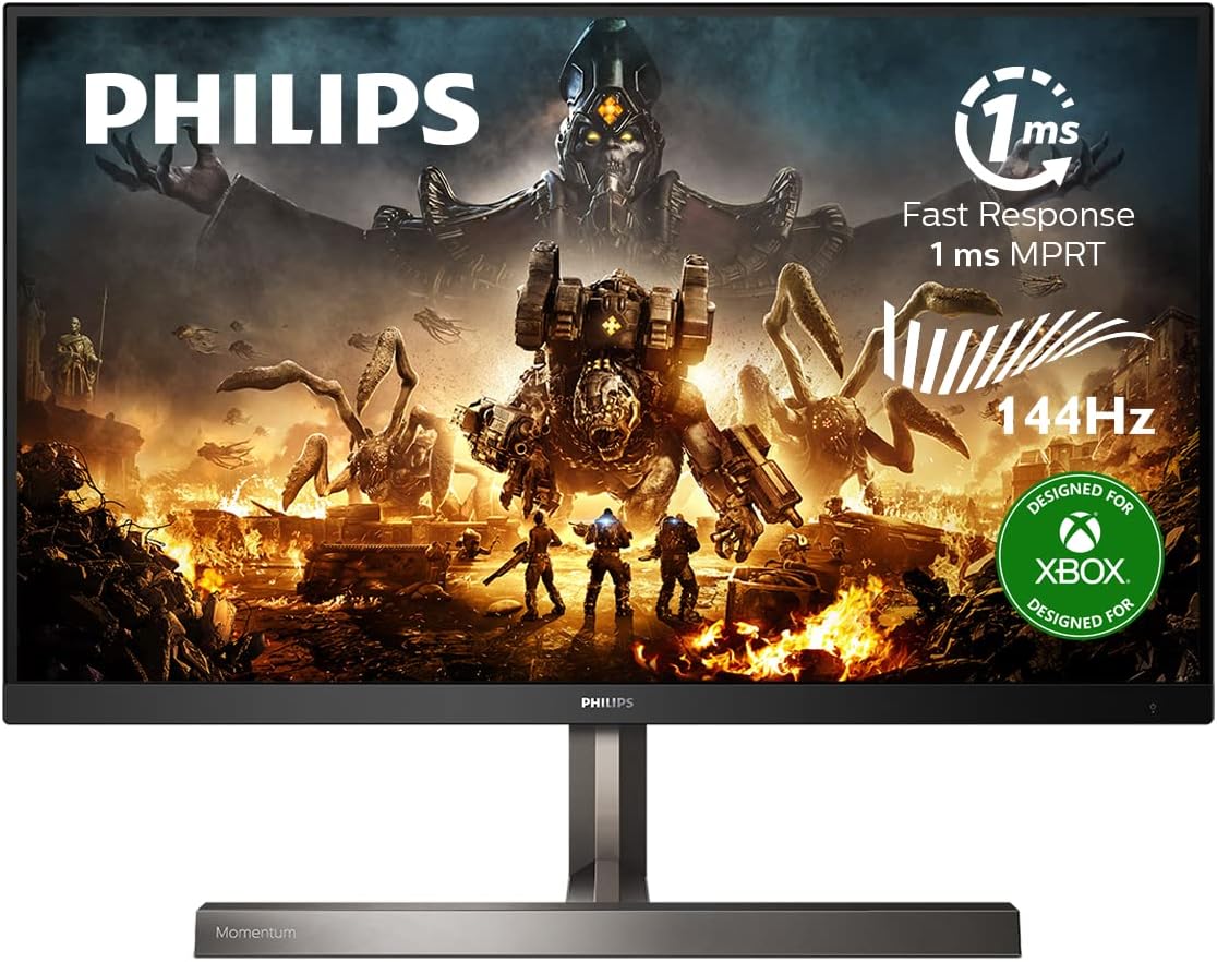 PHILIPS Momentum 329M1RV 32" 4K HDR 400 Gaming Monitor, Designed for Xbox, 144Hz, USB-C PD 65 Watts, 1 ms Response Time, Height-Adjustable