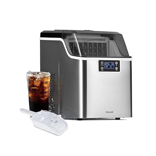 Newair 45 lbs. Portable Countertop Clear Ice Maker with FrozenFall Technology, Custom Ice Thickness Controls, 24 Hour Timer, Large Viewing Ice Window, Perfect for Cocktails, Scotch, Soda