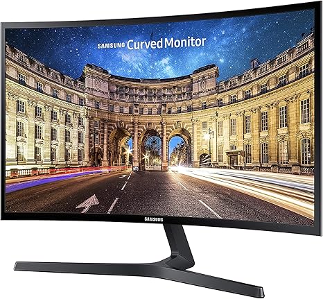 SAMSUNG 23.5 CF396 Curved Computer Monitor, AMD FreeSync for Advanced Gaming, 4ms Response Time, Wide Viewing Angle, Ultra Slim Design, LC24F396FHNXZA, Black