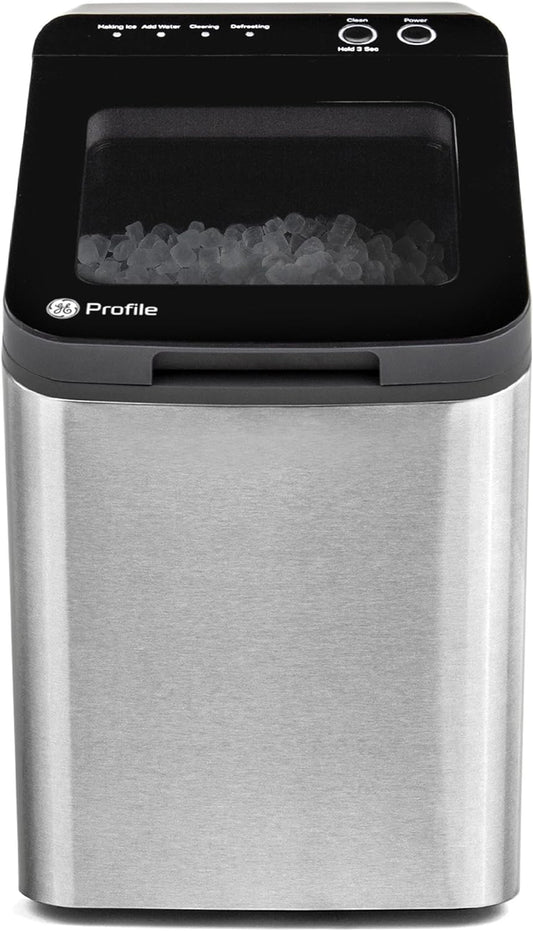 GE Profile Opal 1.0 Nugget Ice Maker Countertop Pebble Ice Maker Portable Ice Machine Makes up to 34 lbs. of Ice Per Day Stainless Steel Finish