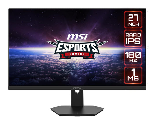 MSI G274F 27 Inch FHD Gaming Monitor - 1920 x 1080 Rapid IPS Panel, 180 Hz / 1ms, 134% sRGB Colour Gamut/G-sync Compatible - DP 1.2a, HDMI2.0