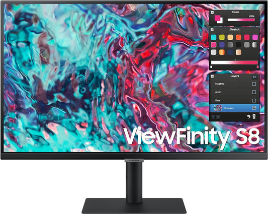 SAMSUNG 27-Inch ViewFinity S8 Series 4K UHD High Resolution Monitor, S27B804TGN, 2022, Black