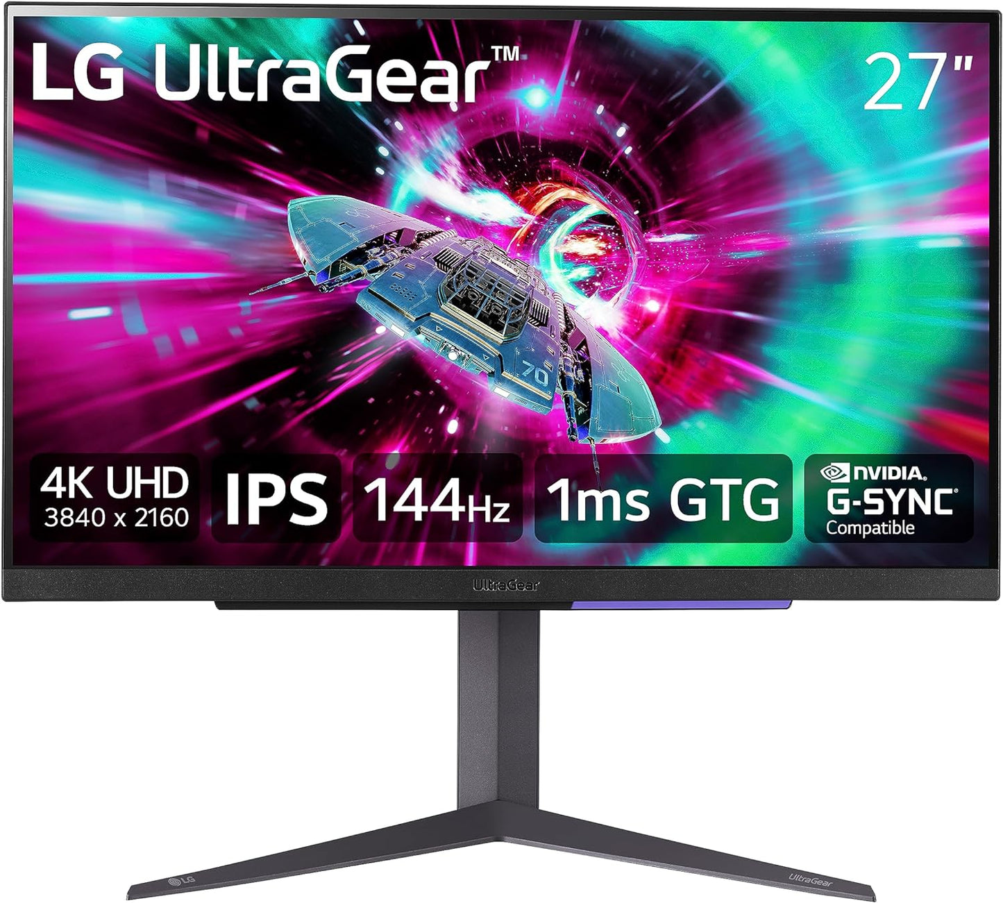 LG 27" UltraGear 4K UHD (3840x2160) Gaming Monitor, Tilt/Height/Pivot Stand, Black