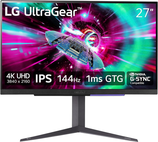 LG 27" UltraGear 4K UHD (3840x2160) Gaming Monitor, Tilt/Height/Pivot Stand, Black