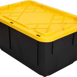Greenmade Extra Strong 27 Gallon, Black and Yellow Storage Bin